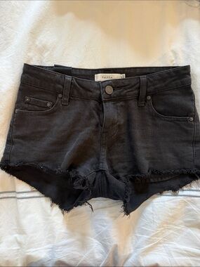 Talula Black Frayed Hem Denim Cutoff Shorts